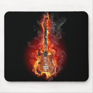 Alfombrilla De Ratón Guitarra llameante de la roca