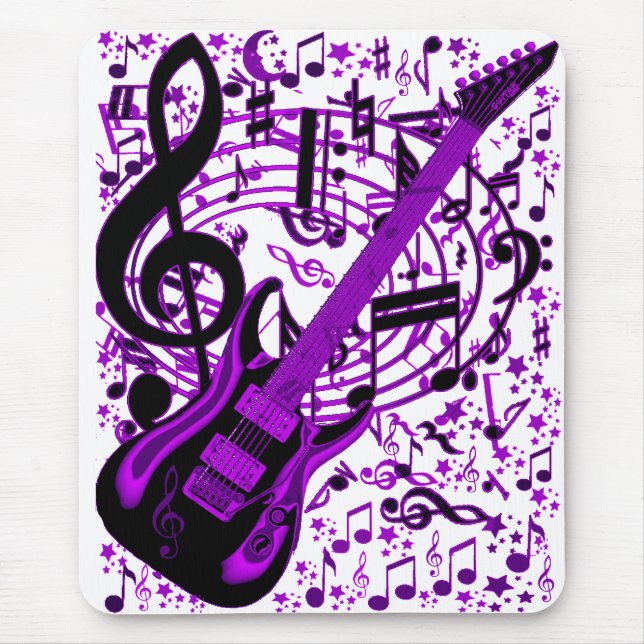 Alfombrilla De Ratón Guitarra púrpura_ (Frente)