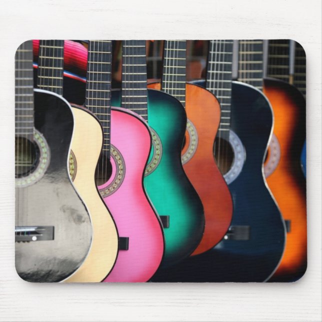Alfombrilla De Ratón Guitarras acústicas coloridas Mousepad (Frente)