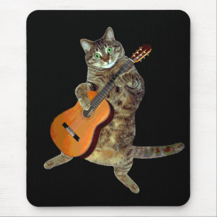 Alfombrilla De Ratón Guitarrista talentoso del tabby
