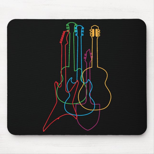 Alfombrilla De Ratón Guitars Regalo clásico eléctrico acústico (Frente)