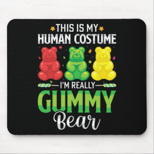 Alfombrilla De Ratón Gummy Bear My Human Costume Funny Candy Halloween