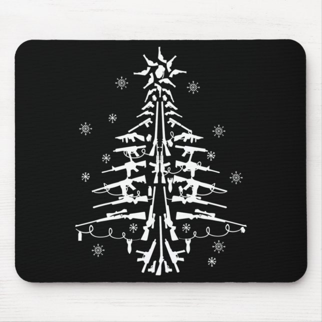 Alfombrilla De Ratón Guns Christmas Tree Xmas For Men Military  (Frente)