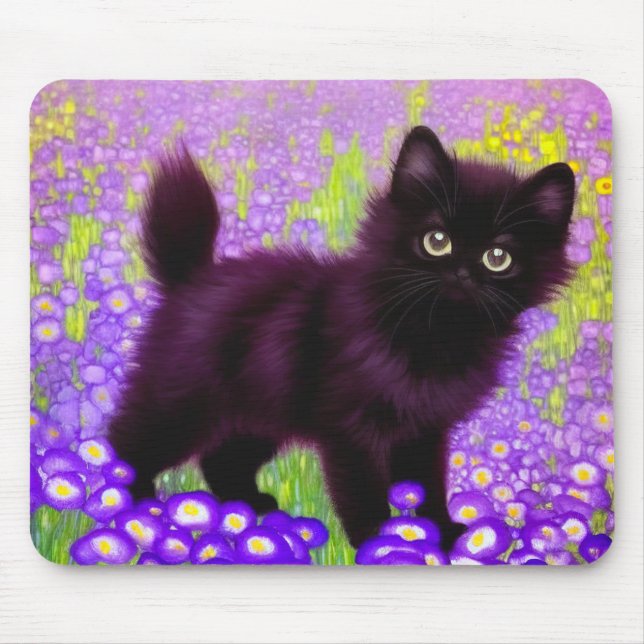 Alfombrilla De Ratón Gustav Klimt Black Kitten (Frente)