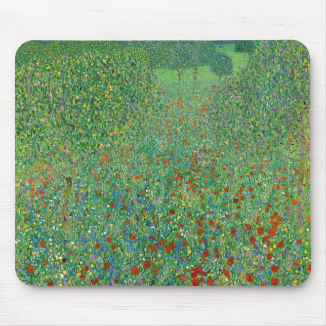 Alfombrilla De Ratón Gustav Klimt - Campo de amapola (Frente)