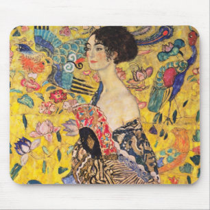 Alfombrilla De Ratón Gustav Klimt - Dama con Abanico