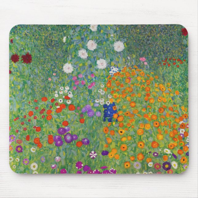 Alfombrilla De Ratón Gustav Klimt Flower Garden Vintage Art Nouveau (Frente)