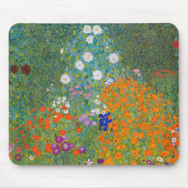 Alfombrilla De Ratón Gustav Klimt - Jardín de flores (Frente)