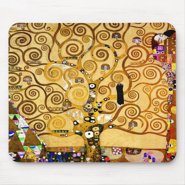 Alfombrilla De Ratón Gustav Klimt Nouveau, árbol de la vida (Frente)