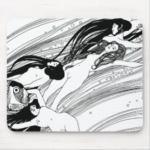Alfombrilla De Ratón Gustav Klimt - Sangre de Pez Arte Japonés Surreali