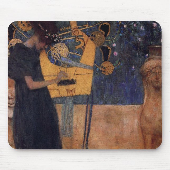 Alfombrilla De Ratón Gustav Kllimt Harp Music Mouse Pad (Frente)