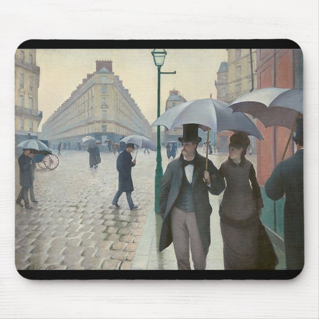 Alfombrilla De Ratón Gustave Caillebotte, "Paris Street; Rainy Day" (Frente)