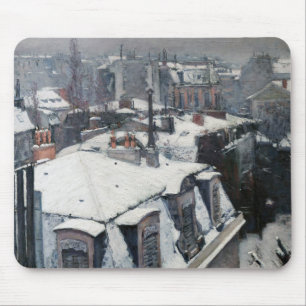 Alfombrilla De Ratón Gustave Caillebotte - Tejados bajo la nieve