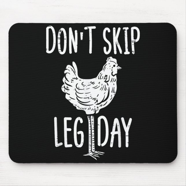 Alfombrilla De Ratón Gym Chicken Dont Skip Leg Day Fun Workout Fitness  (Frente)