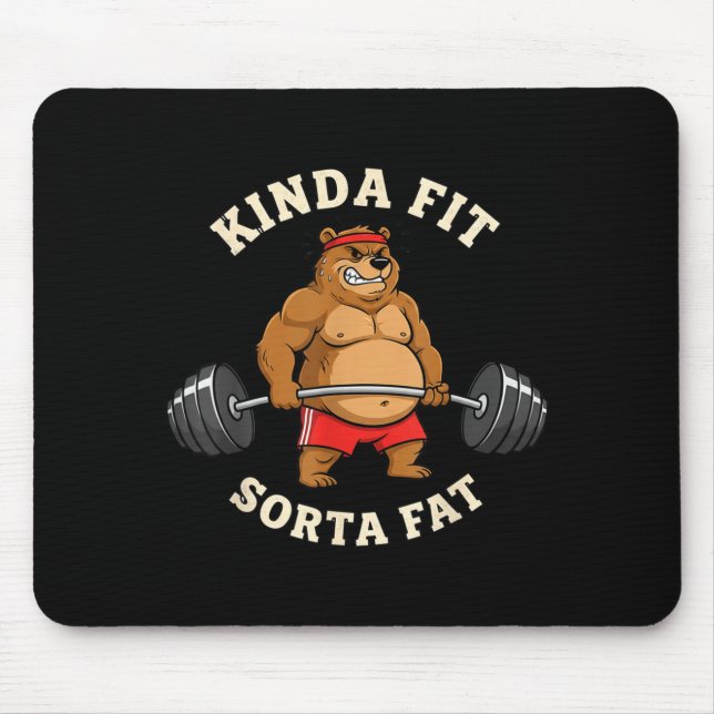 Alfombrilla De Ratón Gym Dad Bod Werlifting Bear Weightlifting Men  (Frente)