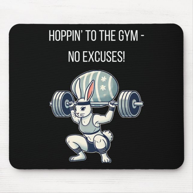 Alfombrilla De Ratón Gym Easter Bunny Fitness Easter Rabbit  (Frente)