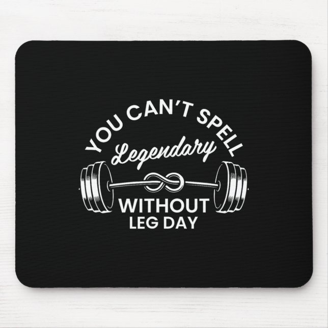 Alfombrilla De Ratón Gym Fitness Workout Motivation Men Women Leg Day G (Frente)