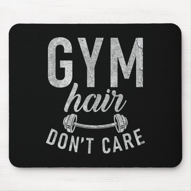 Alfombrilla De Ratón Gym Hair Dont Care Funny Workout Bodybuilding  (Frente)