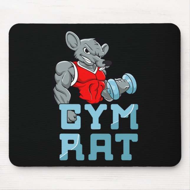 Alfombrilla De Ratón Gym Rat Fitness Bodybuilding Ejercicio Musculares  (Frente)