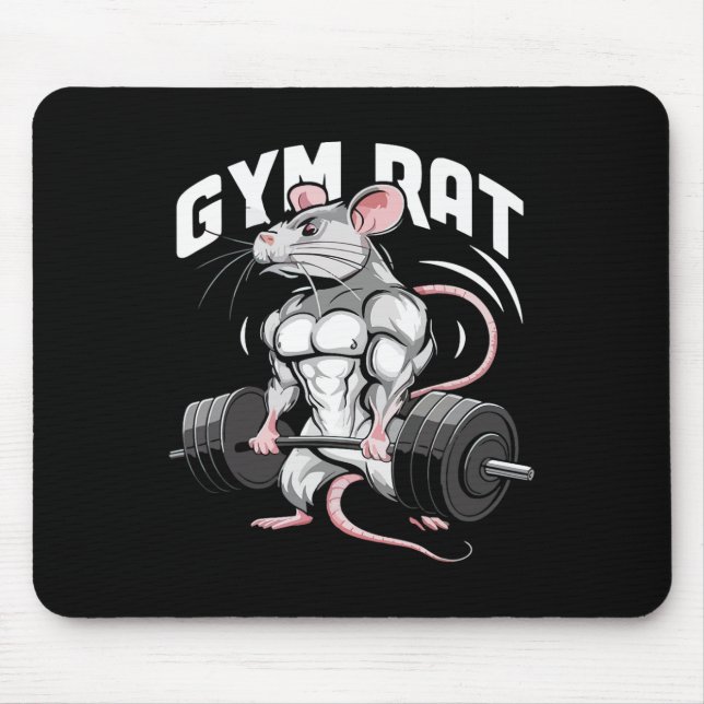 Alfombrilla De Ratón Gym Rat Funny Bodybuilding Fitness Workout Gym Wei (Frente)