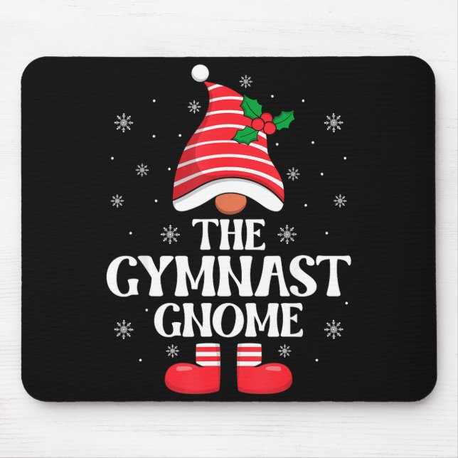 Alfombrilla De Ratón Gymnast Gnome Christmas Family Matching Group Funn (Frente)