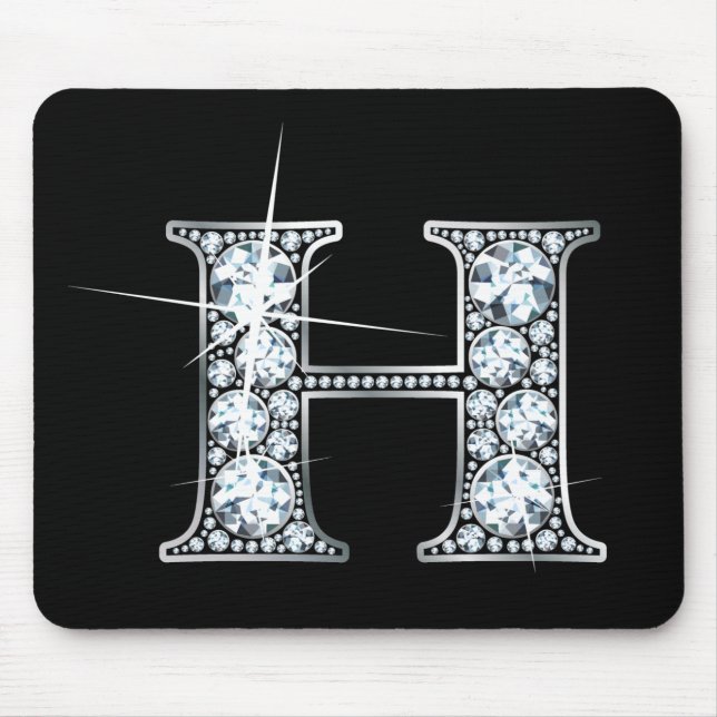 Alfombrilla De Ratón "H" Diamond Bling Mousepad (Frente)