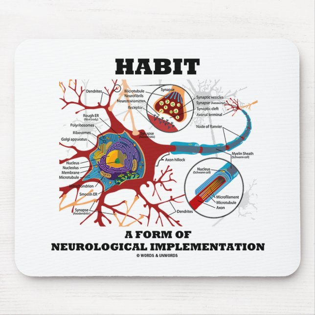 Alfombrilla De Ratón Habit A Form Of Neurological Implementation Neuron (Frente)