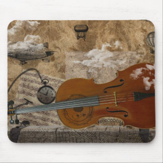 Alfombrilla De Ratón Habitación de Steampunk del violoncelo