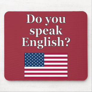 Alfombrilla De Ratón "¿Hablas inglés?" en inglés. Bandera