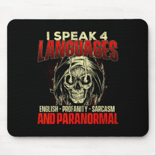 Alfombrilla De Ratón Hablo 4 idiomas - Caza fantasma, orejas paranormal
