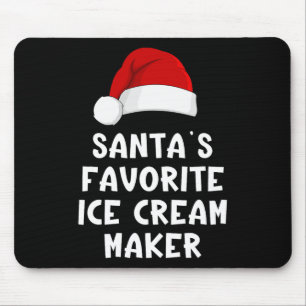 Alfombrilla De Ratón Hacedor de helado favorito del Santa de Navidad Di