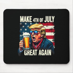 Alfombrilla De Ratón Hacer El 4 De Julio Grande De Nuevo Trump Beer Cer