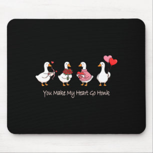Alfombrilla De Ratón Haces que mi corazón vaya Honk Ganso de San Valent