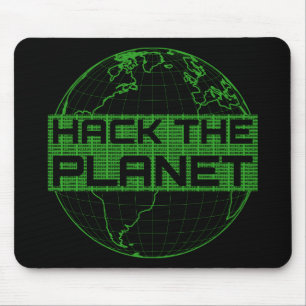 Alfombrilla De Ratón Hack the Planet Green Globe Computer Hacker Design