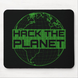 Alfombrilla De Ratón Hack the Planet Green Globe Computer Hacker Design