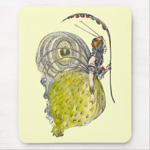 Alfombrilla De Ratón Hada de mariposa de fantasía linda vintage con ala