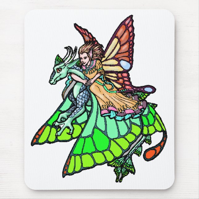 Alfombrilla De Ratón Hada del jinete del dragón (Frente)