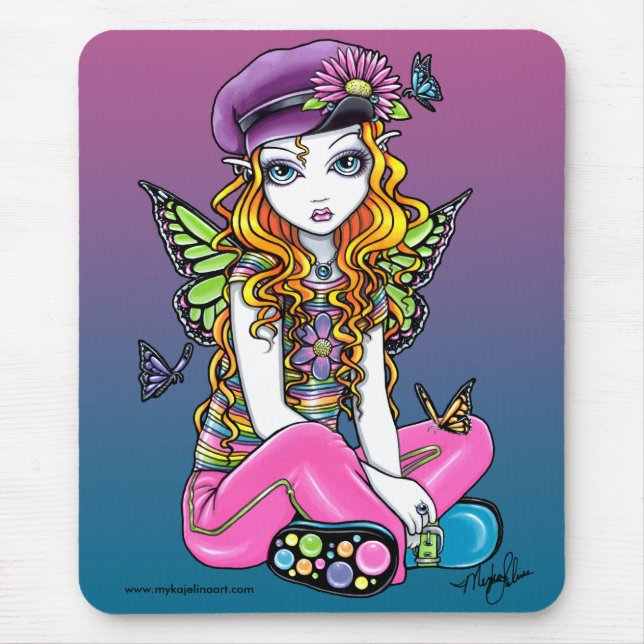 Alfombrilla De Ratón Hada escarchada "soleada" Mousepad del arco iris (Frente)