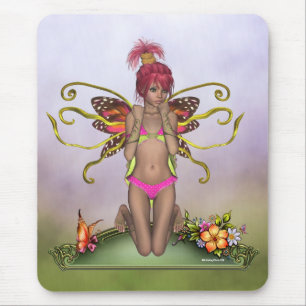 Alfombrilla De Ratón Hada Mousepad de la mariposa de la fresa
