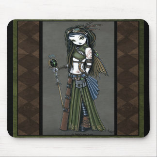 Alfombrilla De Ratón "Hada Mousepad del Aviatrix de Steampunk de la