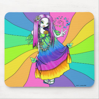 Alfombrilla De Ratón Hada Mousepad del Hippie de la paz del arco iris