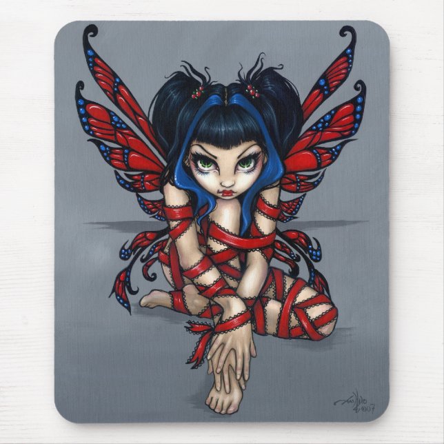 Alfombrilla De Ratón "Hada roja" Mousepad de la cinta (Frente)