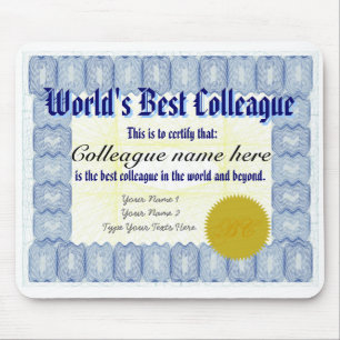 Alfombrilla De Ratón Haga el mejor certificado Mousepad del colega de