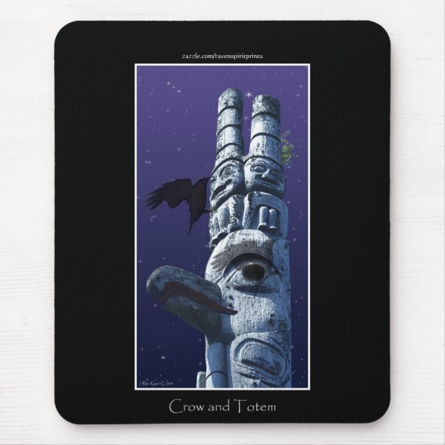 Alfombrilla De Ratón Haida Nation Totem Pole & Crow Mousepad (Frente)