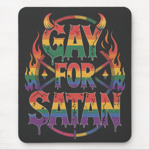 Alfombrilla De Ratón Hail Gay Satan Rainbow Baphomet Devil Goe LGBTQ