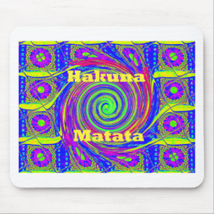Alfombrilla De Ratón Hakuna Matata – Diseño en Torbellino con Colores V