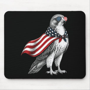 Alfombrilla De Ratón Halcón 4 de julio bandera estadounidense pájaro pa
