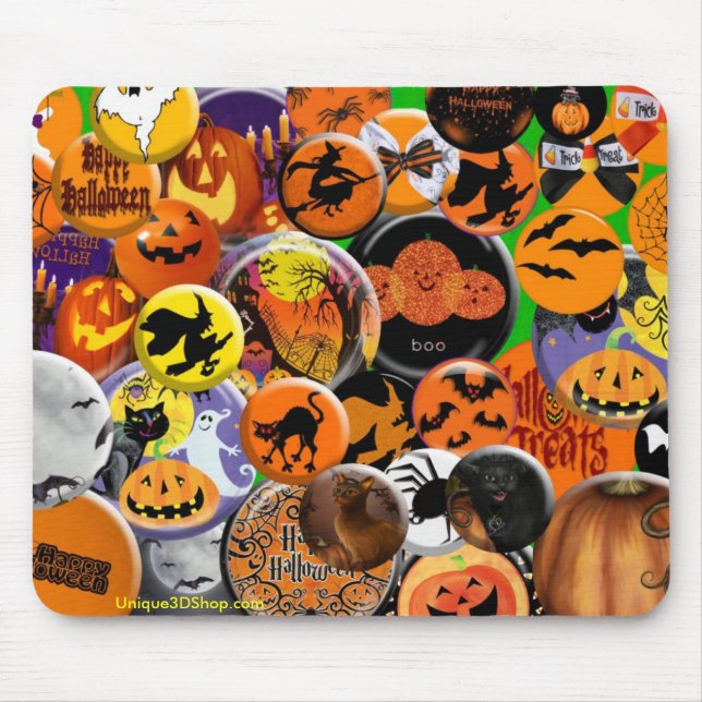 Alfombrilla De Ratón Halloween abotona Mousepad (Frente)