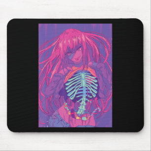 Alfombrilla De Ratón Halloween Anime Spooky Anime Chica Waifu Scary
