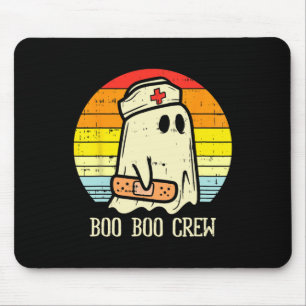 Alfombrilla De Ratón Halloween Boo Boo Crew Fantasma Enfermera Retro Ha